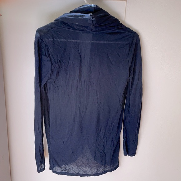 Alice + Olivia Navy Wrap Neck Blouse - Picture 3 of 5